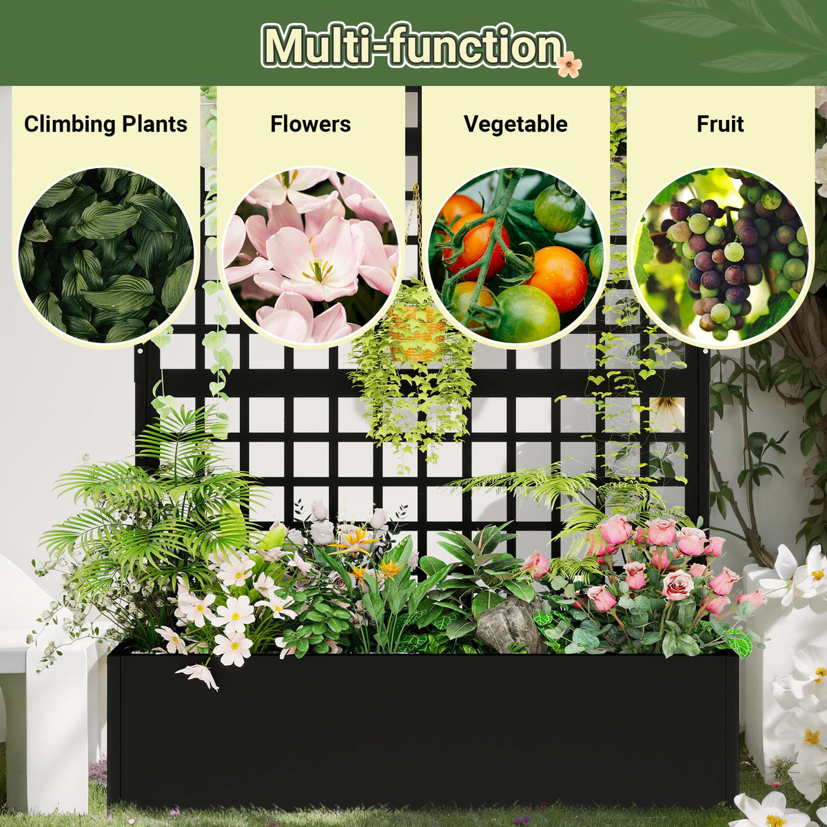Toriexon trellis planter suits garden, patio, and balcony setups.