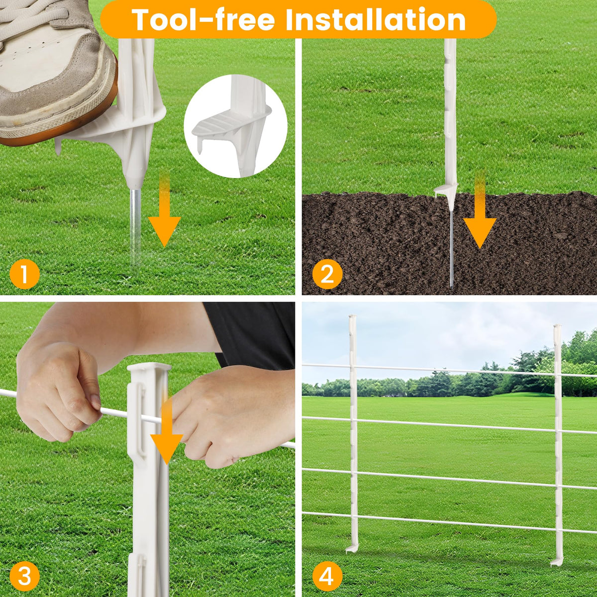 Toriexon versatile compatibility with poly wire and plastic mesh.
