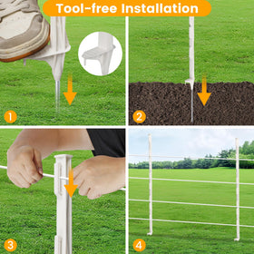 Toriexon versatile compatibility with poly wire and plastic mesh.