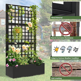 Toriexon raised garden bed with trellis ideal for veggies and flowers outdoors.