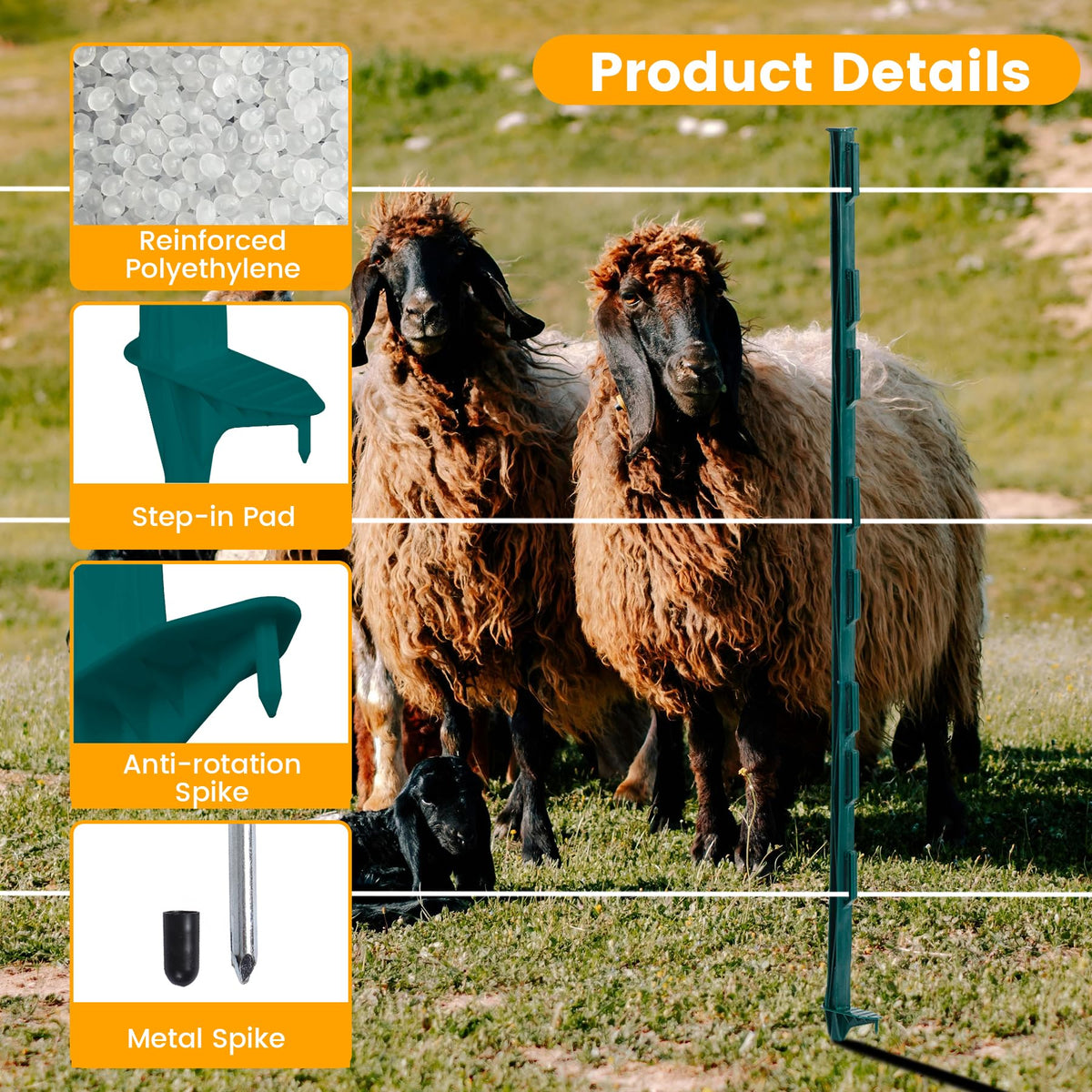 Toriexon spring-loaded ball-pin lock secures post placement during use
