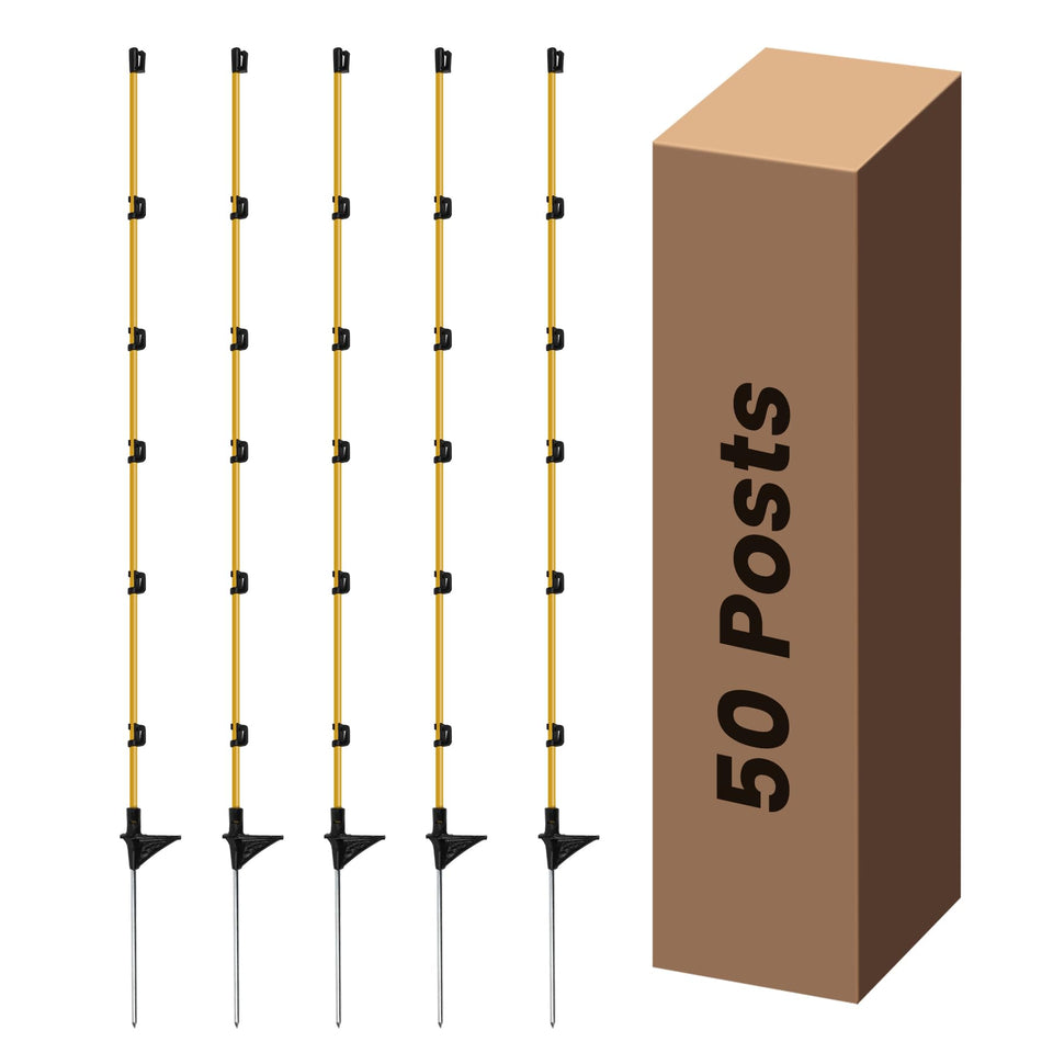 Toriexon step-in fence post ready for quick ground insertion and portable fencing.