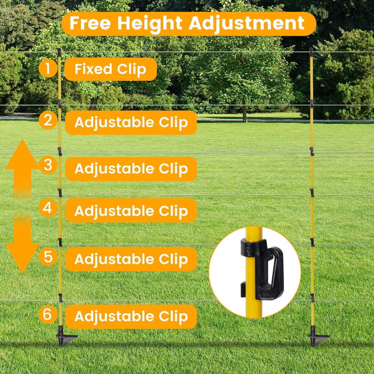 Toriexon post demonstrating universal compatibility with wires, tape, and rope.