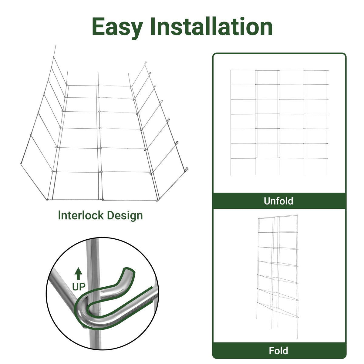 Toriexon tomato cage rust-resistant-galvanized finish resists moisture in outdoor settings.