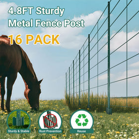 Toriexon U post adjustable tabs, easy attachment for rolled fencing.