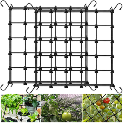TORINALITAL 2x2 trellis net in grow tent provides sturdy plant support.