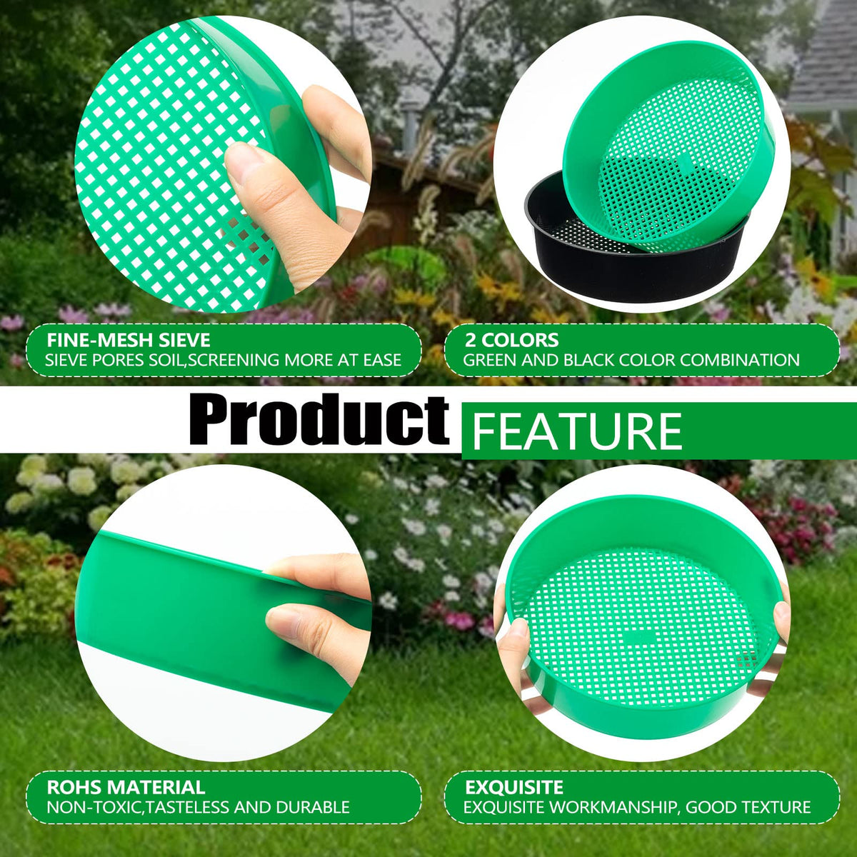 TORINALITAL ABS plastic dirt sifter is sturdy and easy to clean.