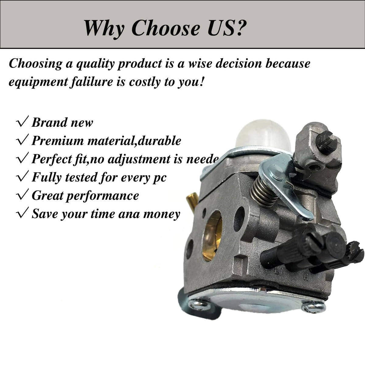 Tormudaca carburetor kit for Zama C1U-K44B highlights simple installation.