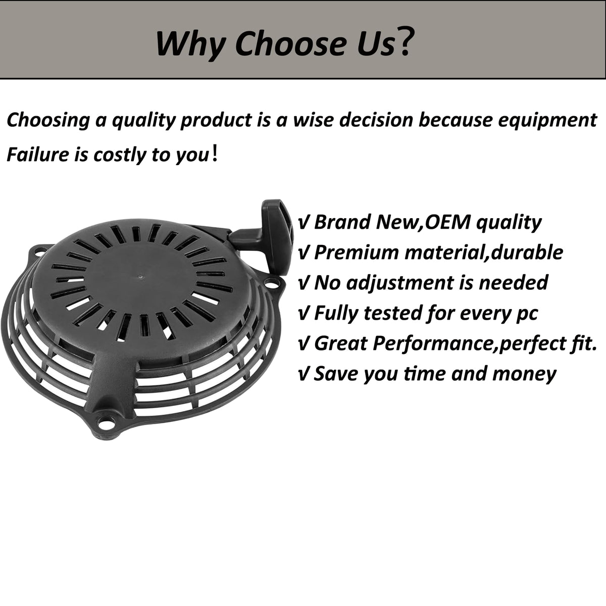 Durable components of the starter support long-lasting mowing sessions.