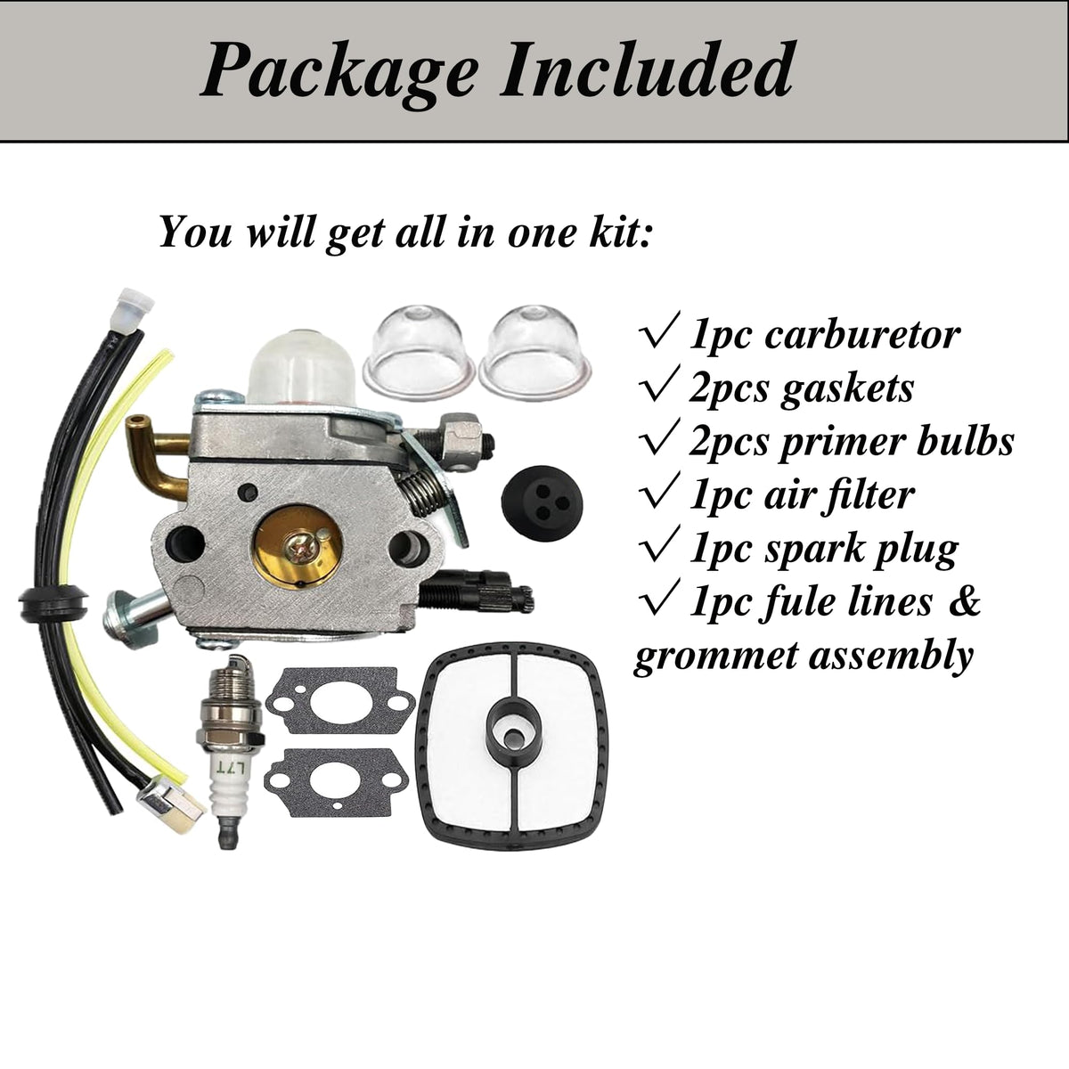 Tormudaca fuel lines and grommet pack ensures secure connections.
