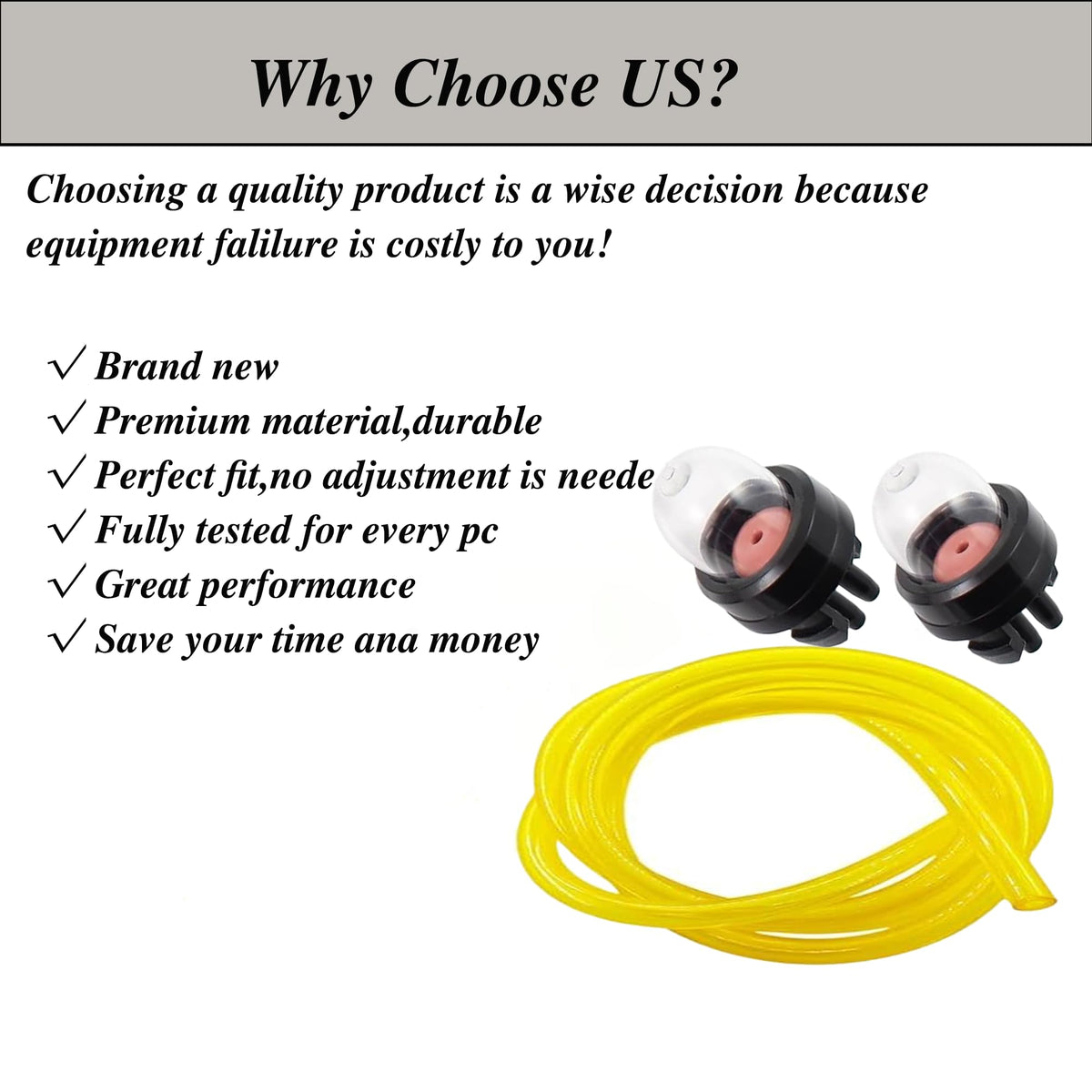 Tormudaca primer bulb and fuel line for Hitachi CS33EDTP chainsaw, quick startups and durable fuel line.