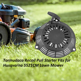 Closeup of the recoil starter assembly showing sturdy, durable components.