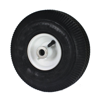 Toro 105-3471 front wheel and tire assembly with tubeless sawtooth tire for stable mowing