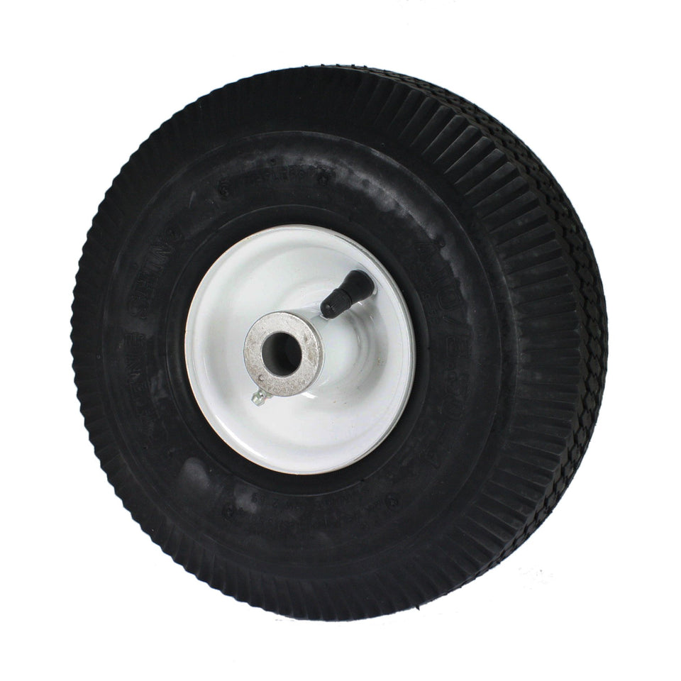Toro 105-3471 front wheel and tire assembly with tubeless sawtooth tire for stable mowing
