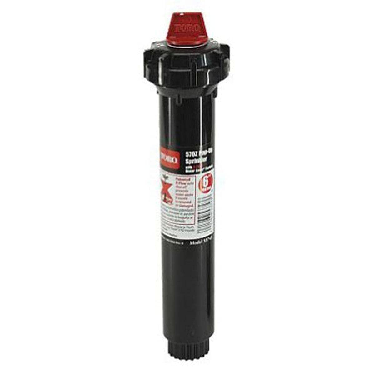 Toro 53743 570 pop-up sprinkler with X-Flow delivers spray for tall grass edging.