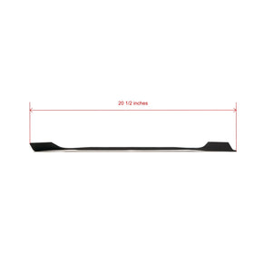 Toro 60-inch flow blade specs image showing 20-1/2 inch length for fit accuracy.