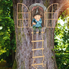 Toromiu garden gnome window hanging adds whimsical charm to outdoor spaces