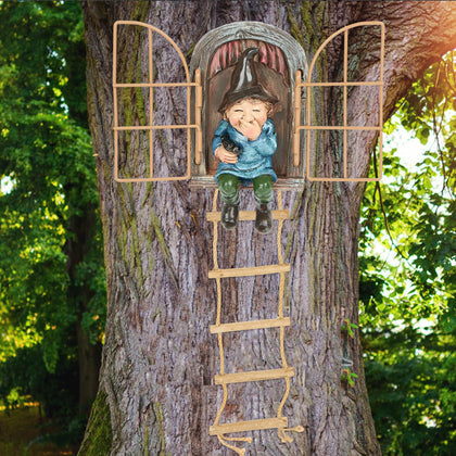 Toromiu garden gnome window hanging adds whimsical charm to outdoor spaces