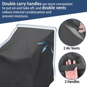 TORUTA chair cover with leg snaps and drawstrings for secure outdoor anchoring