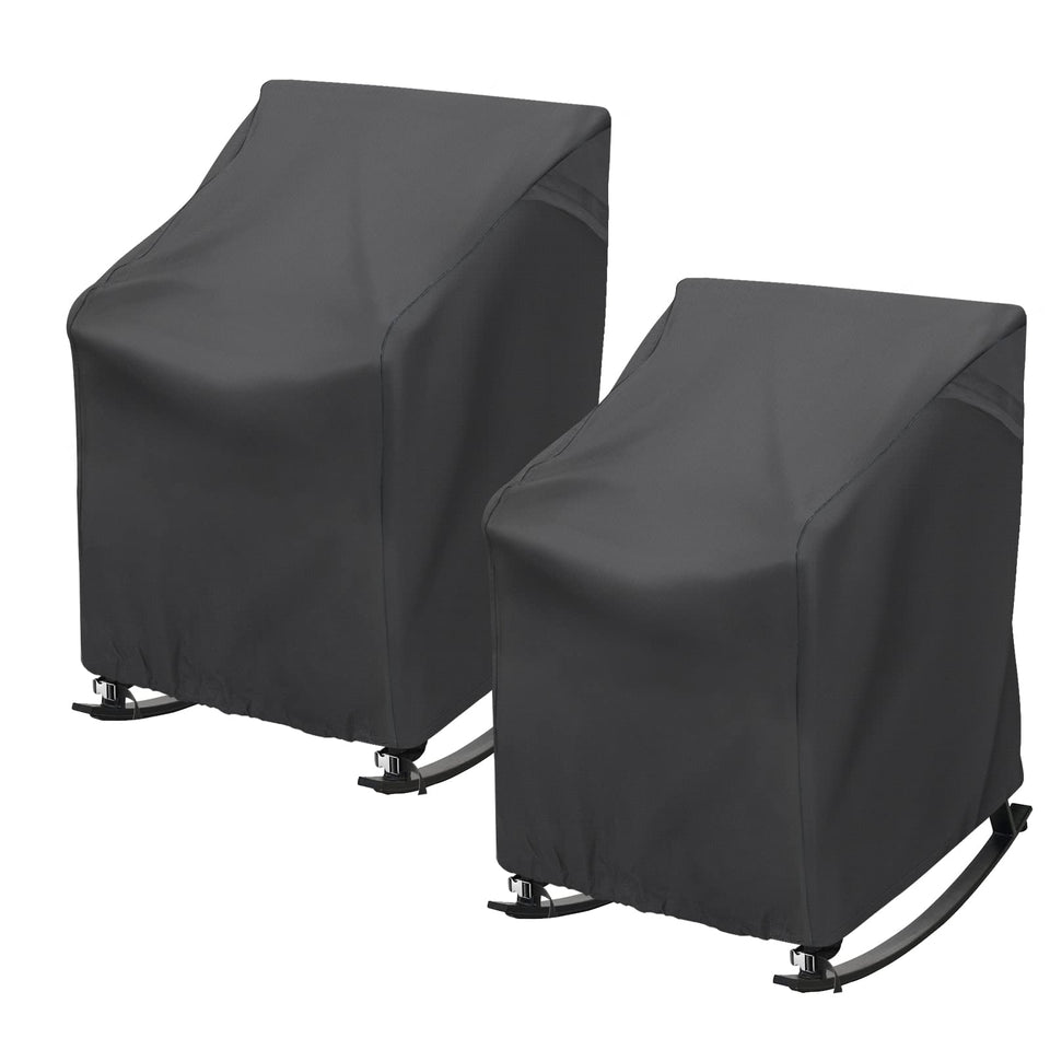 TORUTA patio rocking chair cover front view highlights weatherproof 420D Oxford material