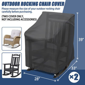 TORUTA rocking chair cover side view shows snug fit with snaps and drawstrings