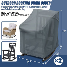 TORUTA rocking chair cover side view highlighting secure fit and weather protection
