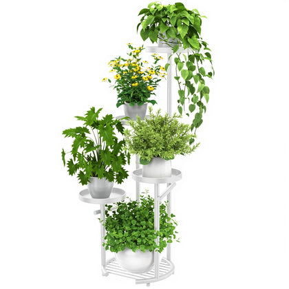 TOSKING 5-Tier Plant Stand top view with organized pots