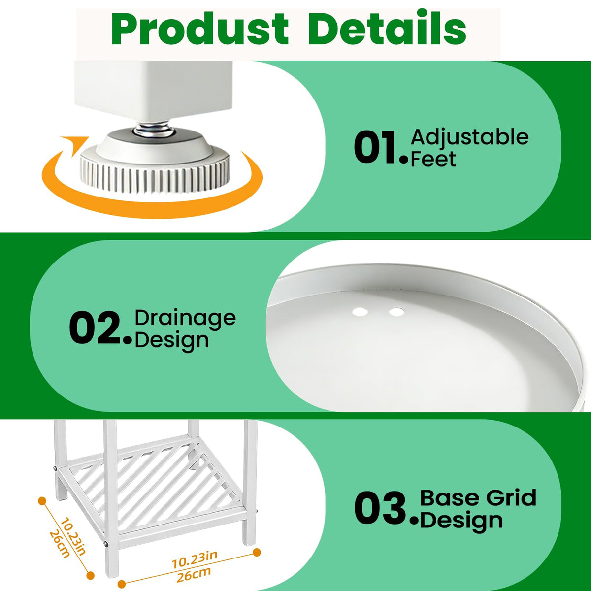 TOSKING reinforced bottom grid anchors pots for stability
