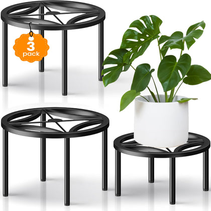 TOSKING heavy-duty round plant stand assembly-free keeps large pots secure indoors.
