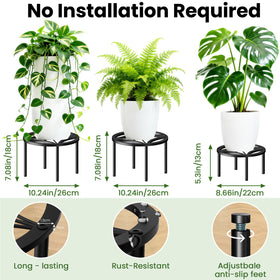 TOSKING indoor-outdoor plant stand elevates courtyard display with stable support.