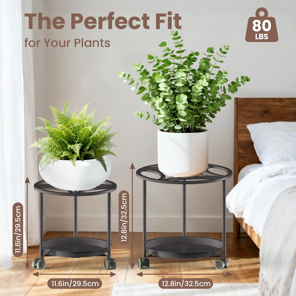 TOSKING plant caddy geometric top with drip protection.