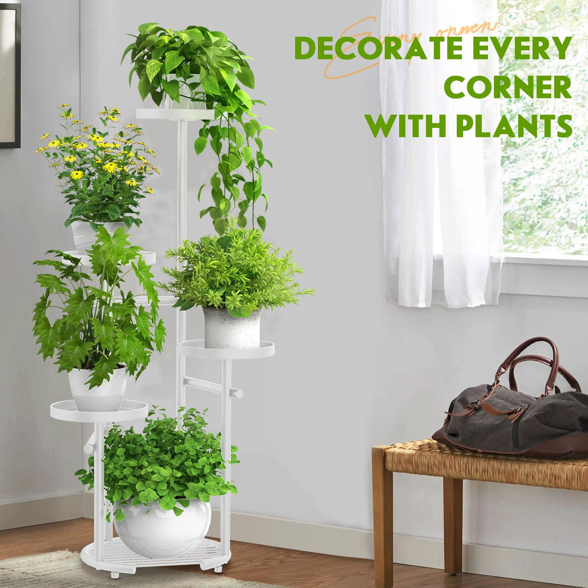 Outdoor patio setup featuring the Tosking plant stand