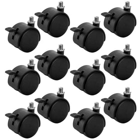 Tosnail plastic caster wheel with brake in black for plant caddies, easy to move pots.