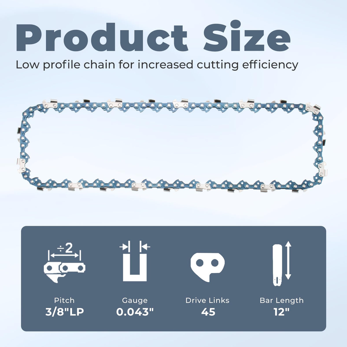 TOSRWGLL three pack 12 inch chainsaw chain for quick replacements
