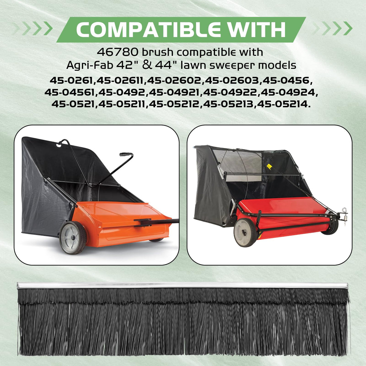 TOSRWGLL 46780 replacement brush for Agri-Fab 45-02611 provides durable bristles for tough yard waste.