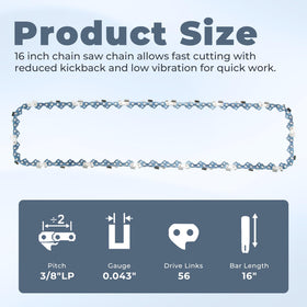 TOSRWGLL AC1600 chain for CS1604, fast setup and reliable cutting.
