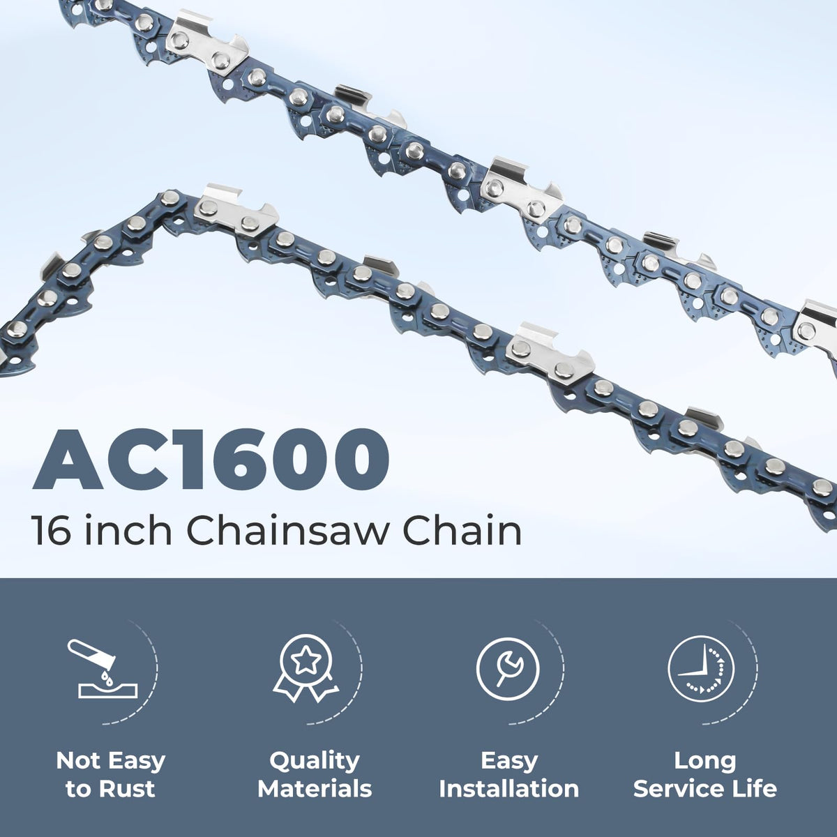 TOSRWGLL AC1600 16-inch chain fits CS1613 with smoother tension.