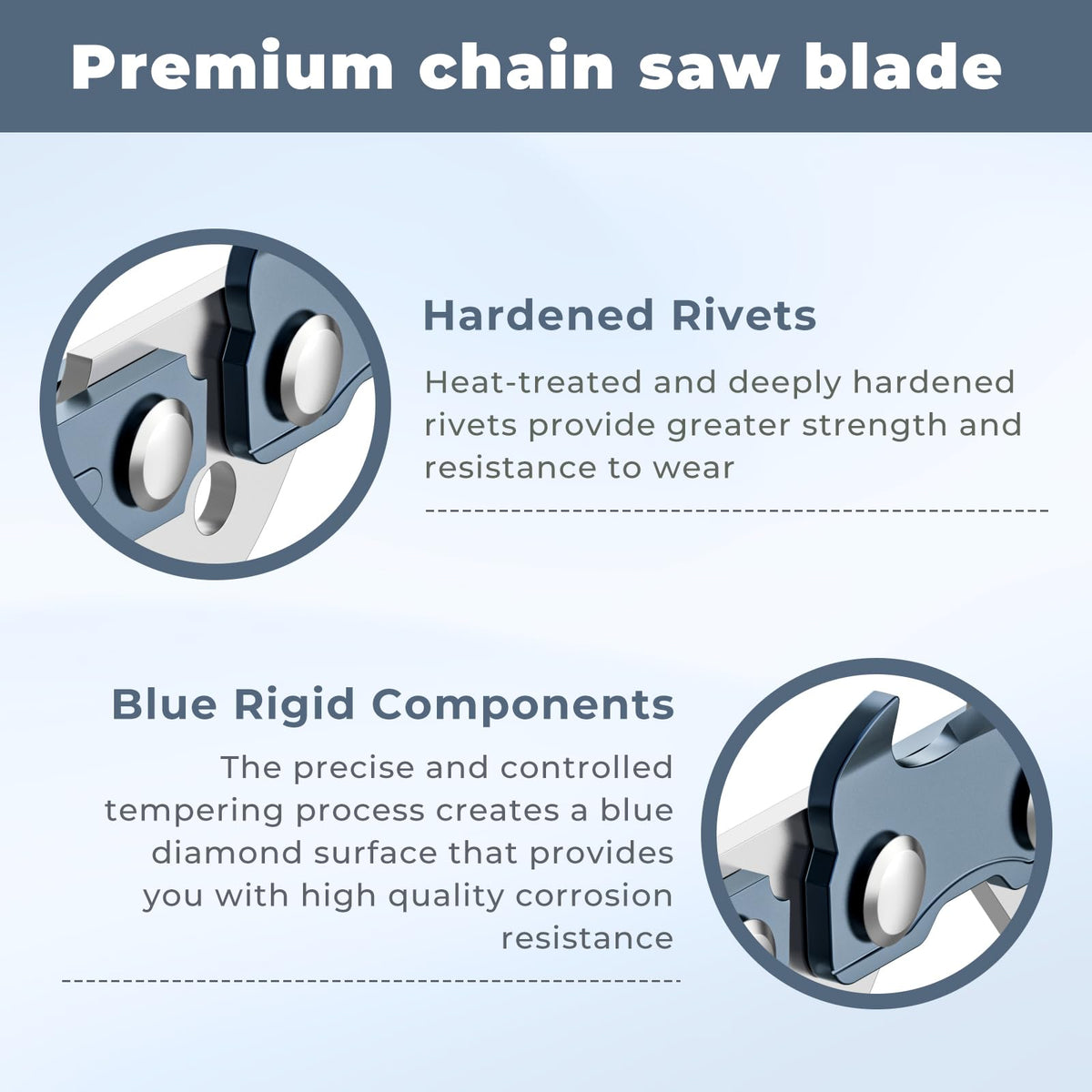 TOSRWGLL AC1600 chain surface with protective oil reduces wear.