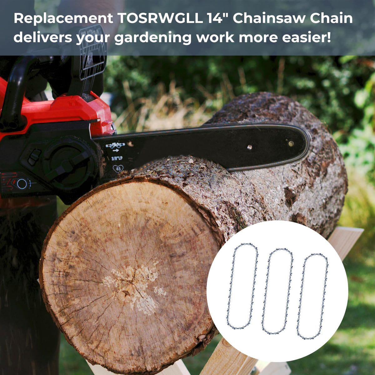 TOSRWGLL three-pack chains keep your saw ready for quick maintenance.
