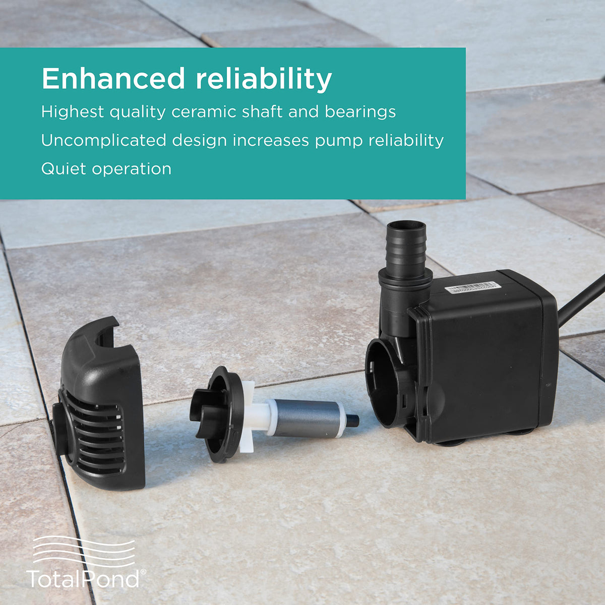 TotalPond 500 GPH flow-control dial image shows adjustable flow for tailored fountains.