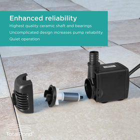 TotalPond 500 GPH flow-control dial image shows adjustable flow for tailored fountains.