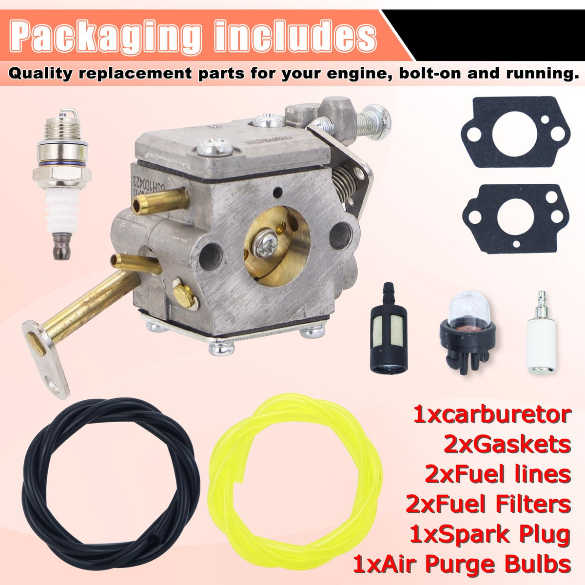 TOTEDELL packaging with all parts included for a complete carb kit.