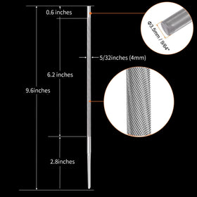 TOTITOM round-file closeup shows precise sharpening capability for quick maintenance on chains.