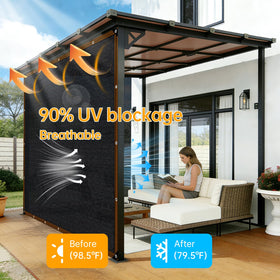 TOTOZAKUL grommeted shade cover installed on a porch for cooling