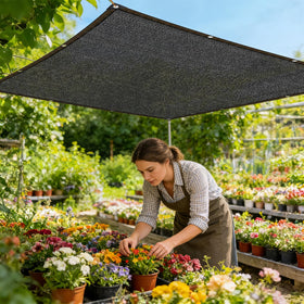TOTOZAKUL shade cloth showing 85-90% coverage for plants and comfort