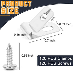 Tottist screws with clamps in box show easy kit for DIY fencing projects.