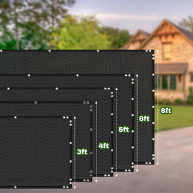 TOTU privacy screen showcasing durable UV-stabilized HDPE fabric for long life.