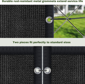 TOTU black privacy screen in a garden setting for stylish concealment.