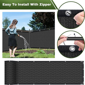 TOTU privacy screen features corner grommets and reinforced edges for security.