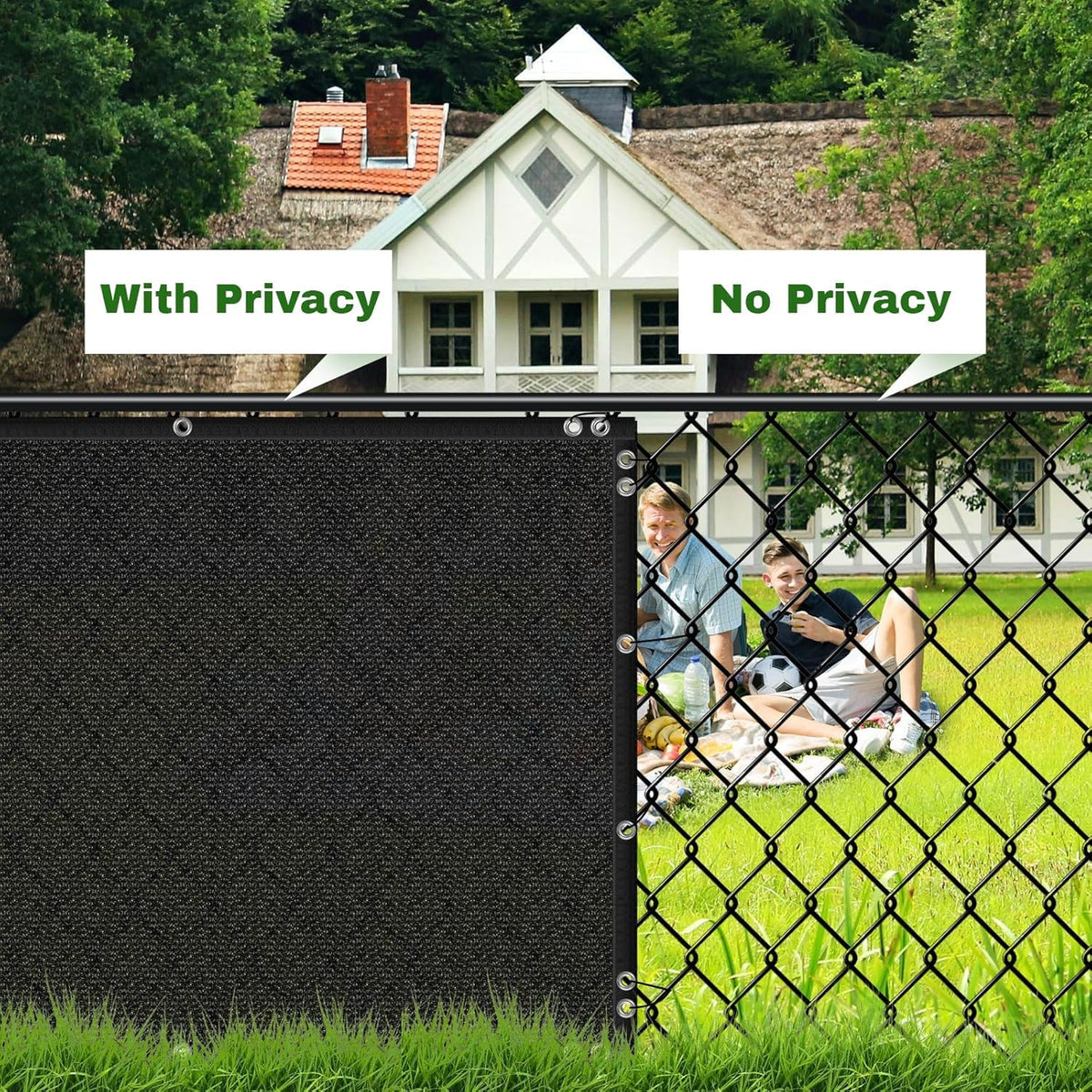 TOTU privacy screen used on a balcony for discreet privacy and airflow.